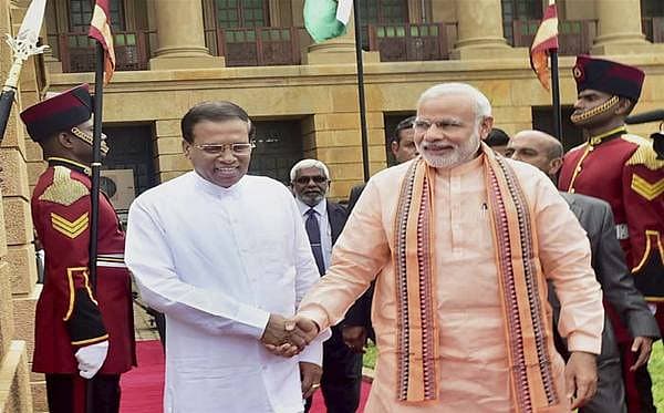 <div><b>2015 ಮಾರ್ಚ್ 13-14:</b> ಶ್ರೀಲಂಕಾ ಗೆ ಭೇಟಿ, ವೀಸಾ, ಸುಂಕ, ಯುವಜನ ಅಭಿವೃದ್ಧಿ ಮತ್ತು ಶ್ರೀಲಂಕಾದಲ್ಲಿ ರವೀಂದ್ರನಾಥ್‌ ಟ್ಯಾಗೋರ್‌ ಅವರ ಸ್ಮಾರಕ ನಿರ್ಮಾಣಕ್ಕೆ ಸಂಬಂಧಿಸಿದಂತೆ ಪ್ರಮುಖ 4 ಒಪ್ಪಂದಗಳಿಗೆ ಸಹಿ, ಟ್ರಿಂಕೋಮಲಿ ಬಂದರು ಪಟ್ಟಣವನ್ನು ಪೆಟ್ರೋಲಿಯಂ ಹಬ್‌ ಆಗಿ ರೂಪಿಸಲು ನೆರವು ನೀಡುವುದಾಗಿ